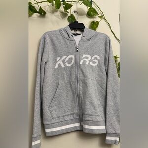 Michael Kors men’s Light Gray Zip-Up Hoodie